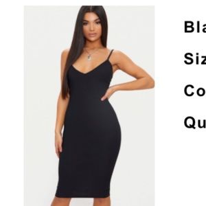 Black midi bodycon dress